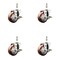 Service Caster 3.5 Inch 316SS Maroon Polyurethane 3/8 Inch Threaded Stem Caster Set Brake SCC SS316TS20S3514-PPUB-MRN-TLB-381615-4 - alternate 2